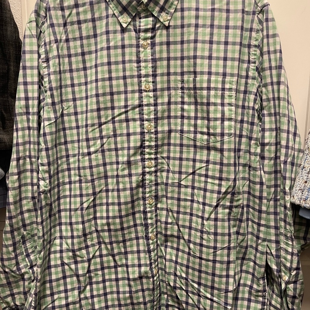 Green Plaid Men's Shirt